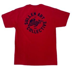 Sullen Art Collective American Flag Logo Red Mens T-Shirt Size Medium